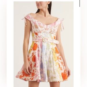 Zimmermann Postcard Spliced Mini Dress